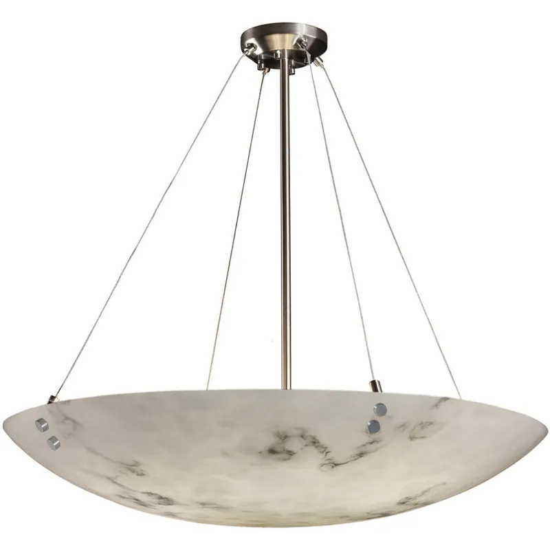 LumenAria 8 Light 51 inch Brushed Nickel Pendant Ceiling Light, Finials Family, Choices Must Have