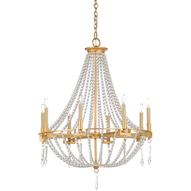 Claire 8 Light 27 inch Gold Leaf/Clear/Clear Pendant Ceiling Light One Day Deal