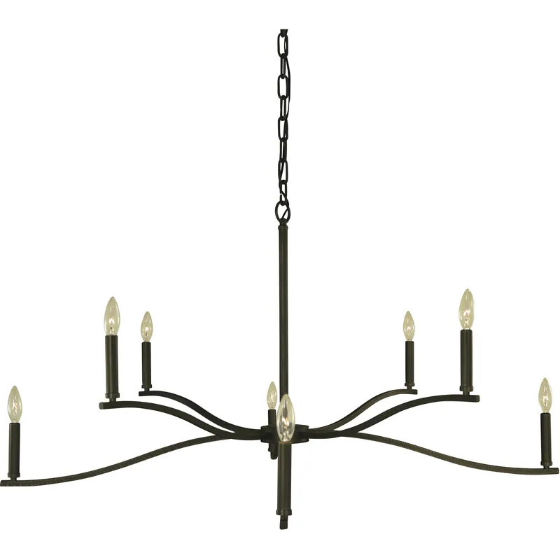 Bridgeport 8 Light 46 inch Iron Chandelier Ceiling Light Genuine