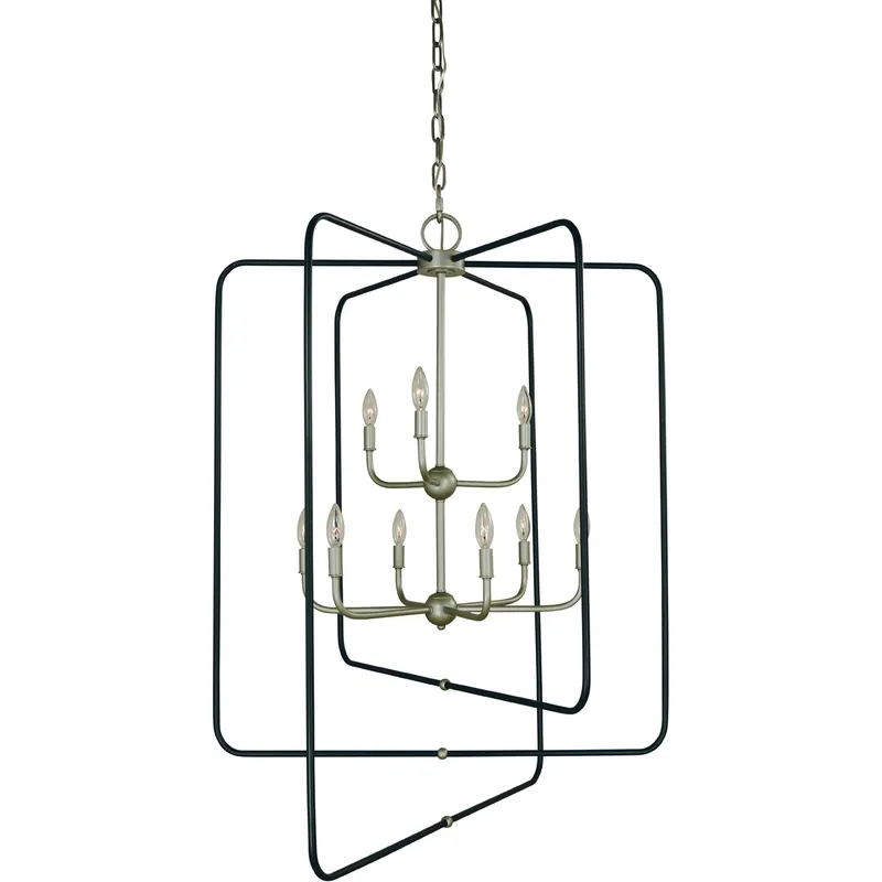 Best Price Montrose 9 Light 33 inch Satin Pewter With Matte Black Foyer Chandelier Ceiling Light