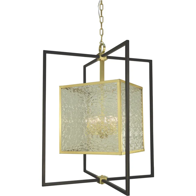 Avery 4 Light 32 inch Brushed Brass with Matte Black Foyer Chandelier Ceiling Light Exclusive Offer
