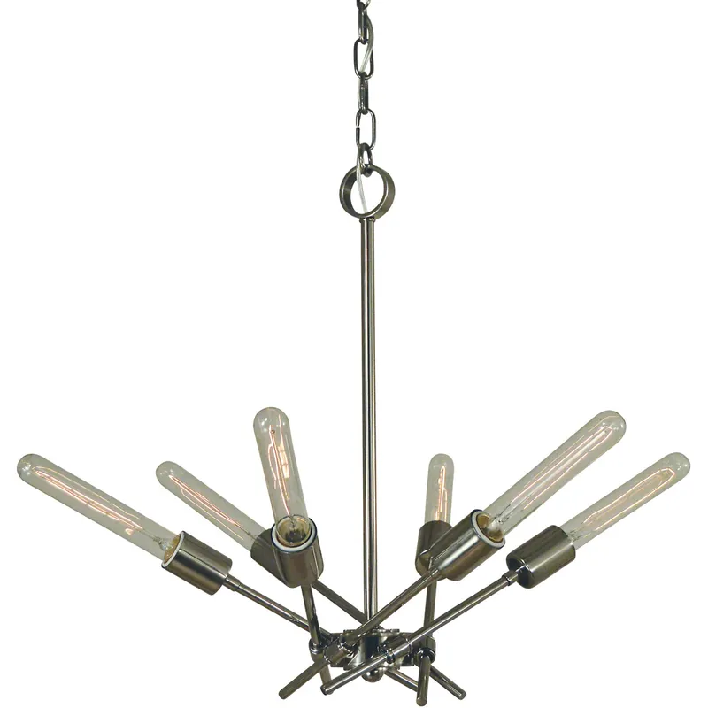 Markdown Quasar 6 Light 24 inch Polished Nickel Dining Chandelier Ceiling Light