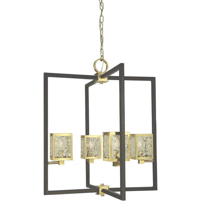 Free Shipping Avery 6 Light 23 inch Brushed Brass with Matte Black Dining Chandelier Ceiling Light