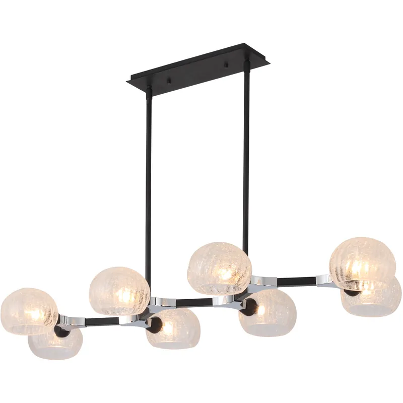 Knowles 8 Light 51 inch Black and Chrome Island Pendant Ceiling Light New Release