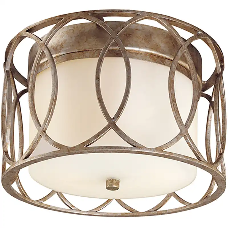Earth 2 Light 12 inch Silver Gold Flush Mount Ceiling Light Genuine