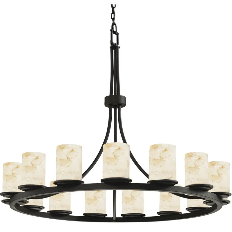 Alabaster Rocks 21 Light 60 inch Matte Black Chandelier Ceiling Light, Dakota Family, Choices Handmade