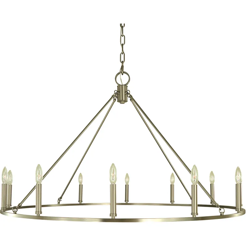 Midtown 12 Light 46 inch Brushed Nickel Dining Chandelier Ceiling Light Wholesale