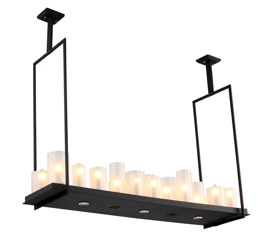 DU Series 15 inch Pendant Ceiling Light, Black Frame Handmade