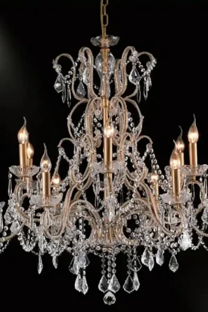 A25 Series 40 inch Antique Gold Metal Chandelier Ceiling Light, Gold Frame Markdown