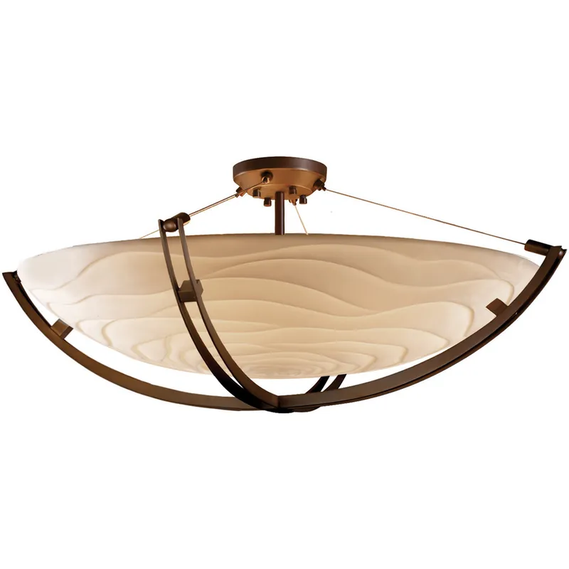 Porcelina LED 55 inch Dark Bronze Semi-Flush Ceiling Light Special Discount