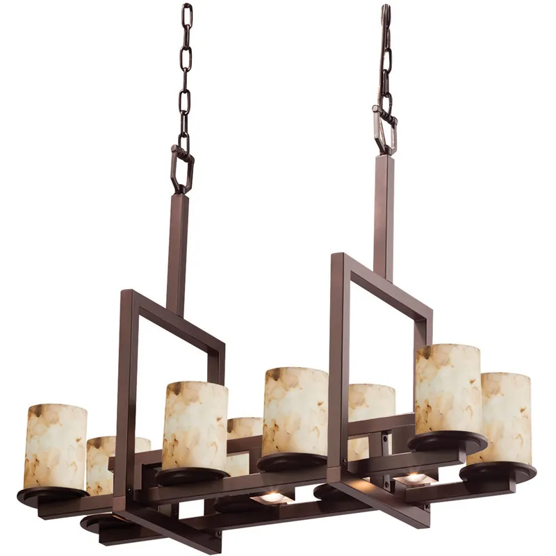 No Minimum Order Alabaster Rocks LED 13 inch Dark Bronze Chandelier Ceiling Light