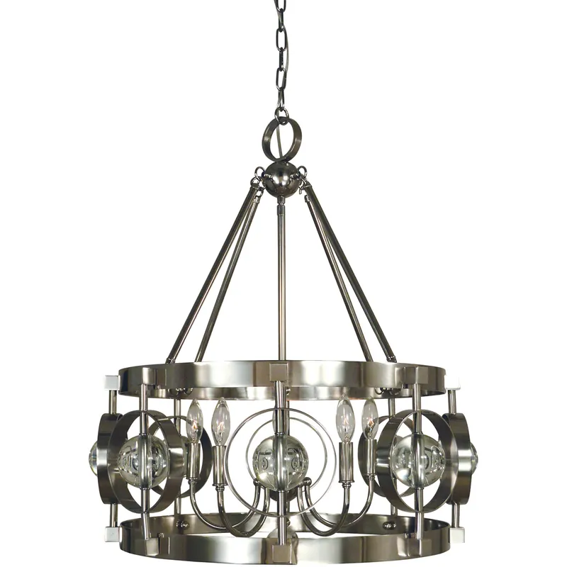 Must Have Ephemeris 5 Light 22 inch Polished Nickel Dining Chandelier Ceiling Light