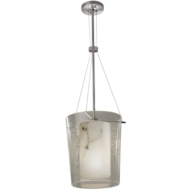 LumenAria 1 Light 12 inch Brushed Nickel Pendant Ceiling Light, Amani Family, Choices Same Day Shipping