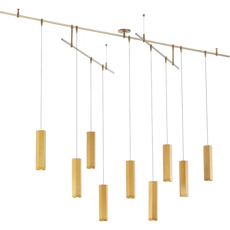 Sean Lavin Blok LED Aged Brass Chandelier Ceiling Light Luxury