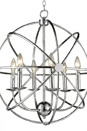 YS167 Series 6 Light 22 inch Chrome Pendant Ceiling Light Fast Shipping