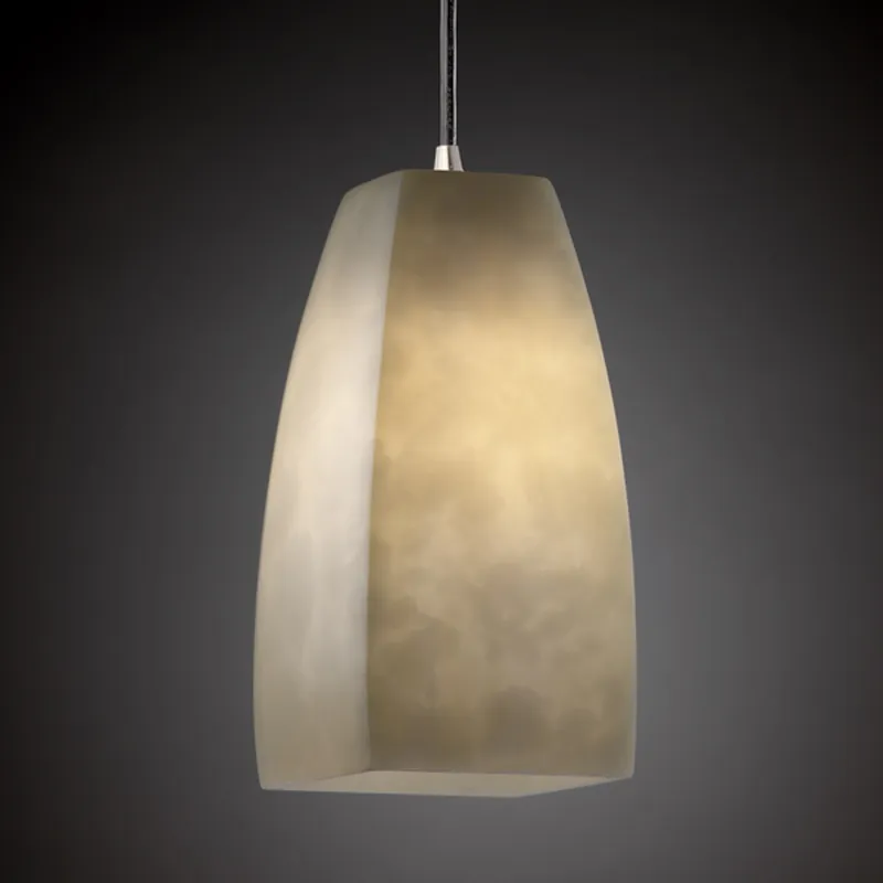 Best Choice Clouds 1 Light 5 inch Brushed Nickel Pendant Ceiling Light in Black Cord, Tall Tapered Square