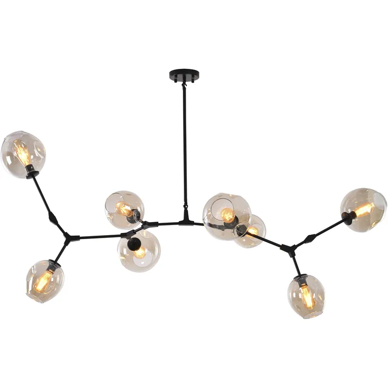 Factory Price Canada 8 Light 33 inch Matte Black Chandelier Ceiling Light