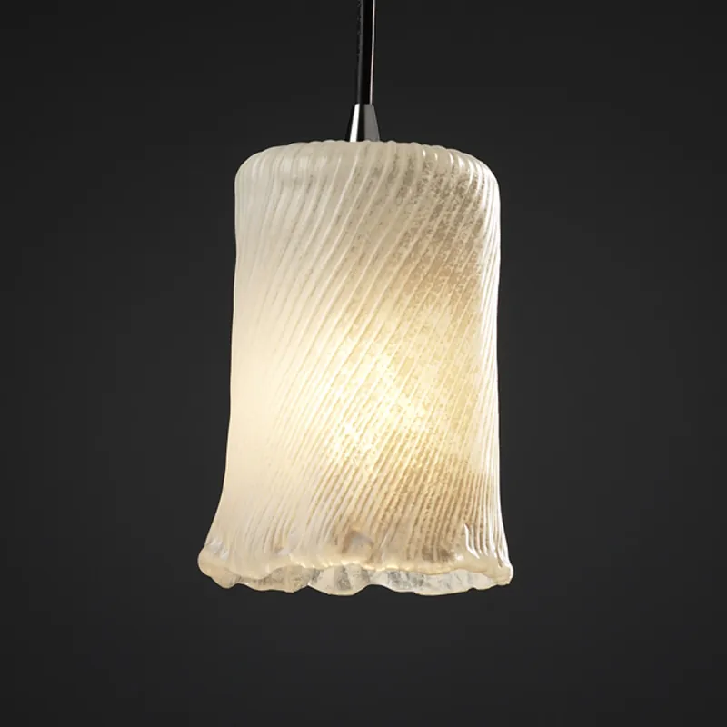 Veneto Luce 1 Light 5 inch Brushed Nickel Pendant Ceiling Light in Whitewash (Veneto Luce), Cylinder with Rippled Rim One Day Deal