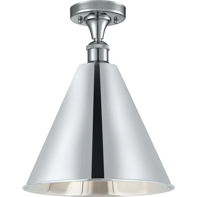 Ballston Cone LED 16 inch Polished Chrome Semi-Flush Mount Ceiling Light Factory Price
