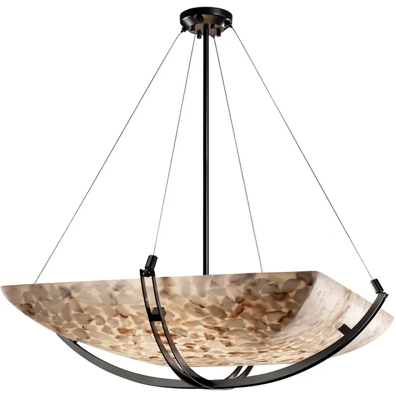 Final Sale Alabaster Rocks LED 55 inch Matte Black Pendant Ceiling Light