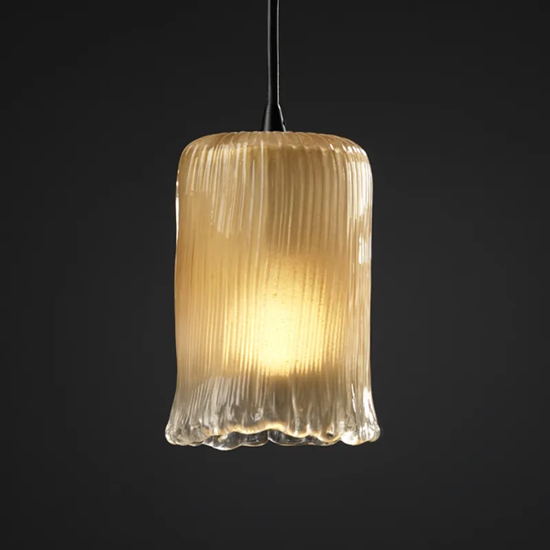 Veneto Luce 1 Light 5 inch Dark Bronze Pendant Ceiling Light in Gold with Clear Rim (Veneto Luce), Cylinder with Rippled Rim Special Discount