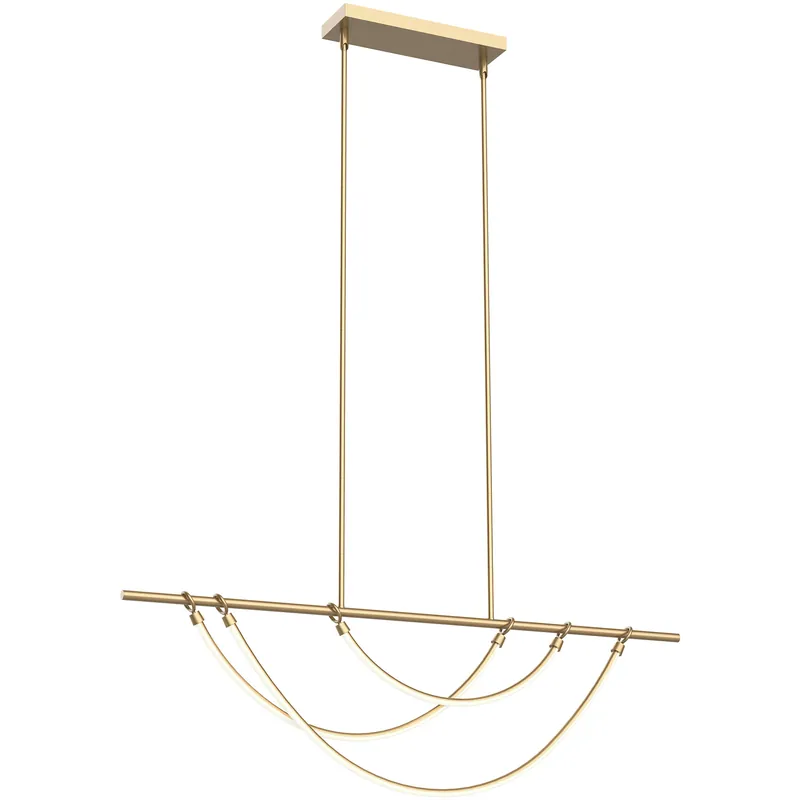 Latest Aryas 48 inch Vintage Brass Linear Pendant Ceiling Light