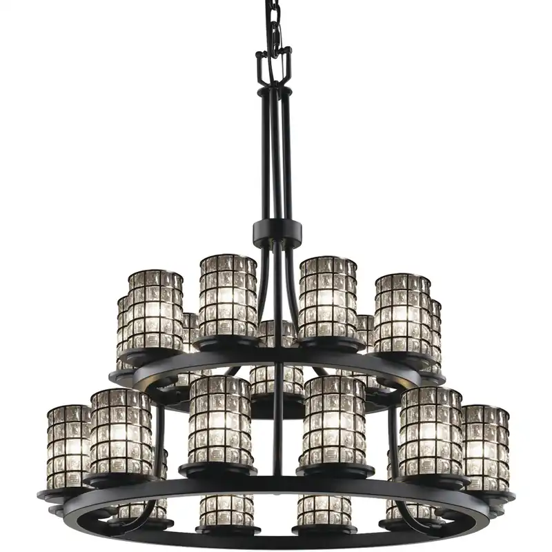 Editor’s Pick Wire Glass 21 Light 33 inch Matte Black Chandelier Ceiling Light, Choices