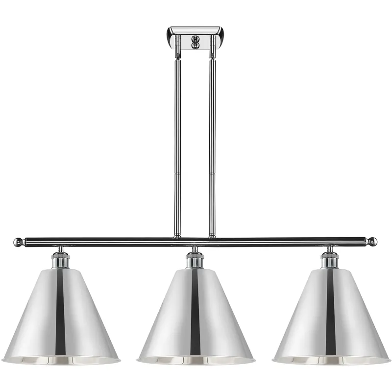Hot Picks Ballston Cone 3 Light 39 inch Polished Chrome Island Light Ceiling Light