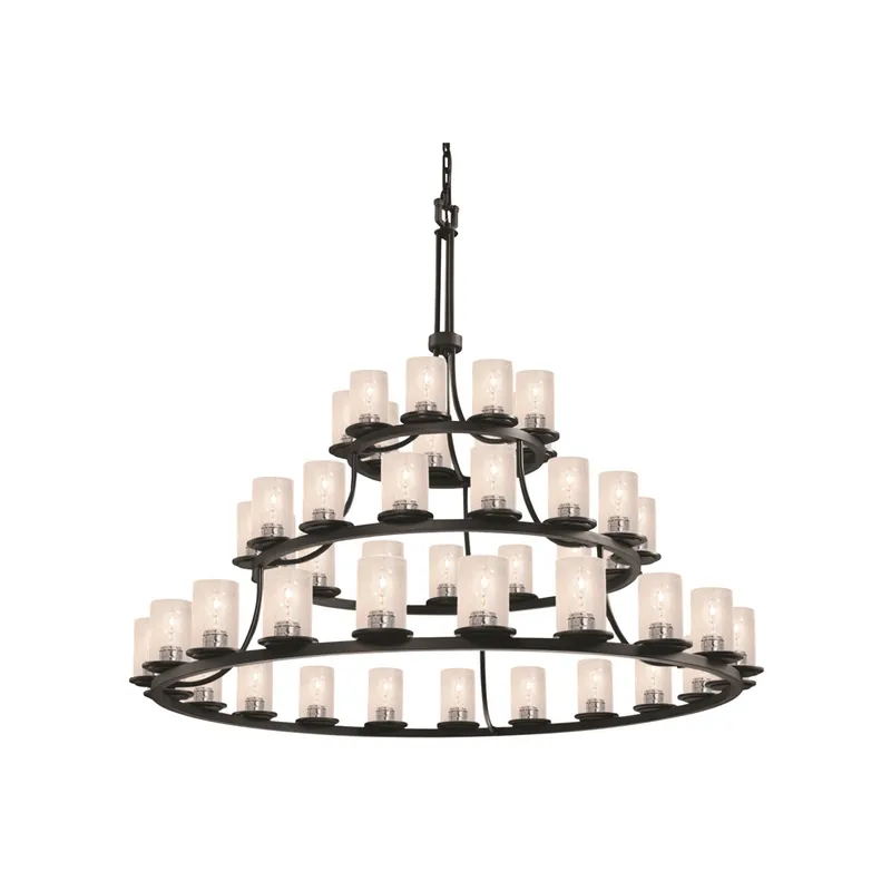 Hassle-Free Returns Fusion LED 60 inch Matte Black Chandelier Ceiling Light