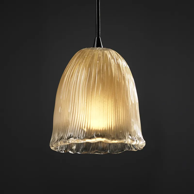 Order Now Veneto Luce 1 Light 6 inch Dark Bronze Pendant Ceiling Light in Gold with Clear Rim (Veneto Luce), Tulip with Rippled Rim