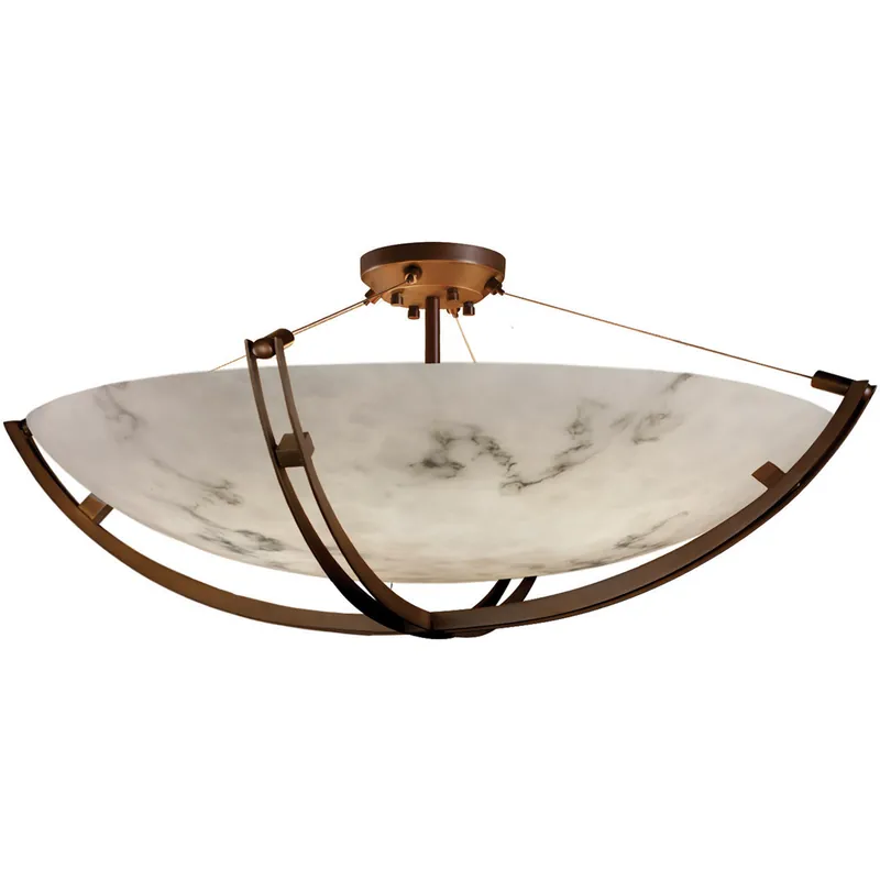 Worldwide Shipping LumenAria LED 55 inch Dark Bronze Semi-Flush Ceiling Light