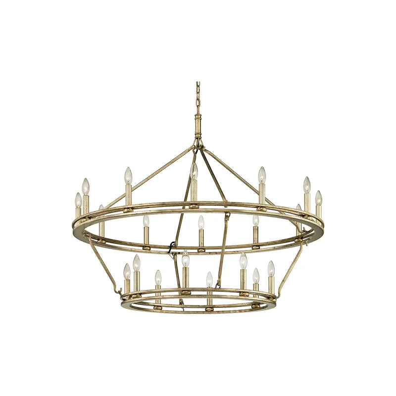 Super Sale Appian Way 20 Light 44 inch Champagne Silver Leaf Chandelier Ceiling Light