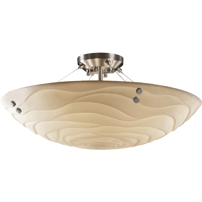 Discount Porcelina 8 Light 51 inch Brushed Nickel Semi Flush Ceiling Light, Finials Family, Choices