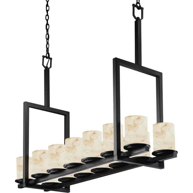Best Seller Alabaster Rocks 14 Light 42 inch Matte Black Chandelier Ceiling Light, Dakota Family, Choices