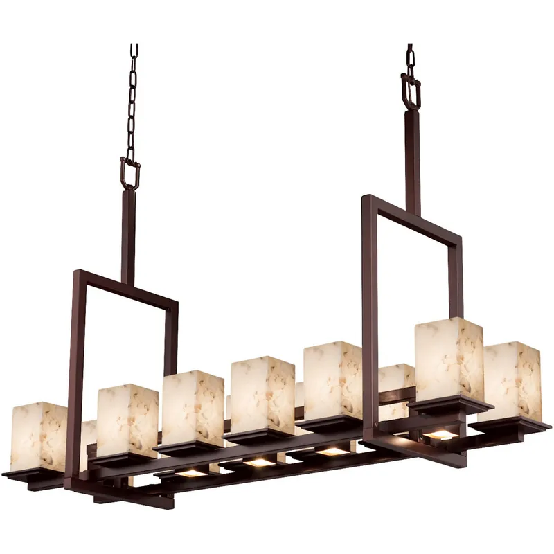 Alabaster Rocks LED 14 inch Dark Bronze Chandelier Ceiling Light Fresh Stock