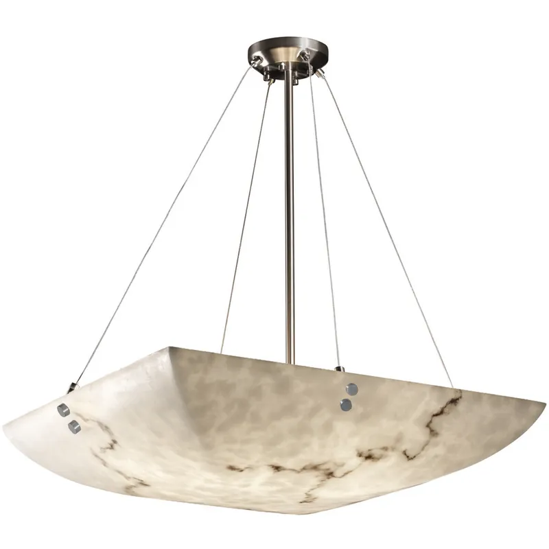 LumenAria 8 Light 51 inch Brushed Nickel Pendant Ceiling Light, Finials Family, Choices Price Cut