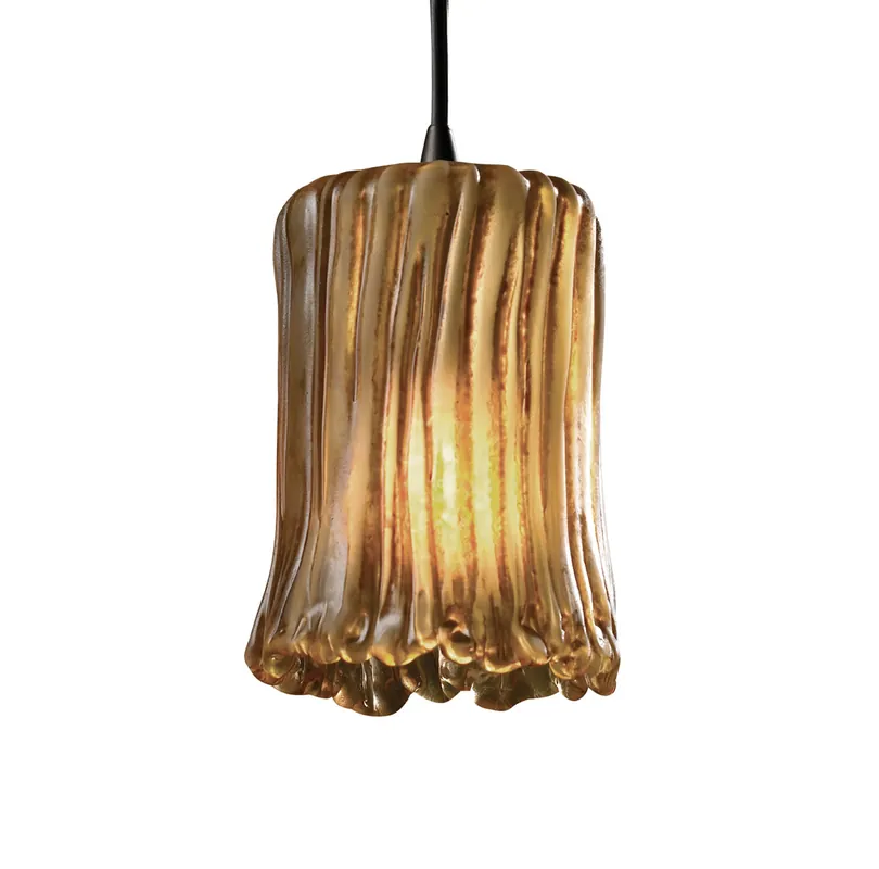 Veneto Luce 1 Light 6 inch Brushed Nickel Pendant Ceiling Light in Gold with Clear Rim (Veneto Luce), Tulip with Rippled Rim Special Discount