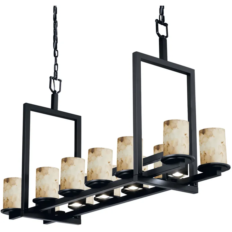 Alabaster Rocks 12 Light 13 inch Matte Black Chandelier Ceiling Light, Dakota Family, Choices Special Offer