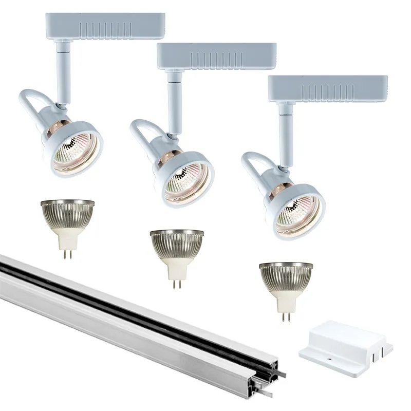 Final Sale Mini Deco 3 Light 120V White Track Lighting Ceiling Light