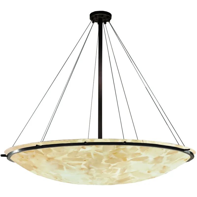 Direct From Manufacturer Alabaster Rocks 12 Light 63 inch Dark Bronze Pendant Ceiling Light, Ring Family, Choices
