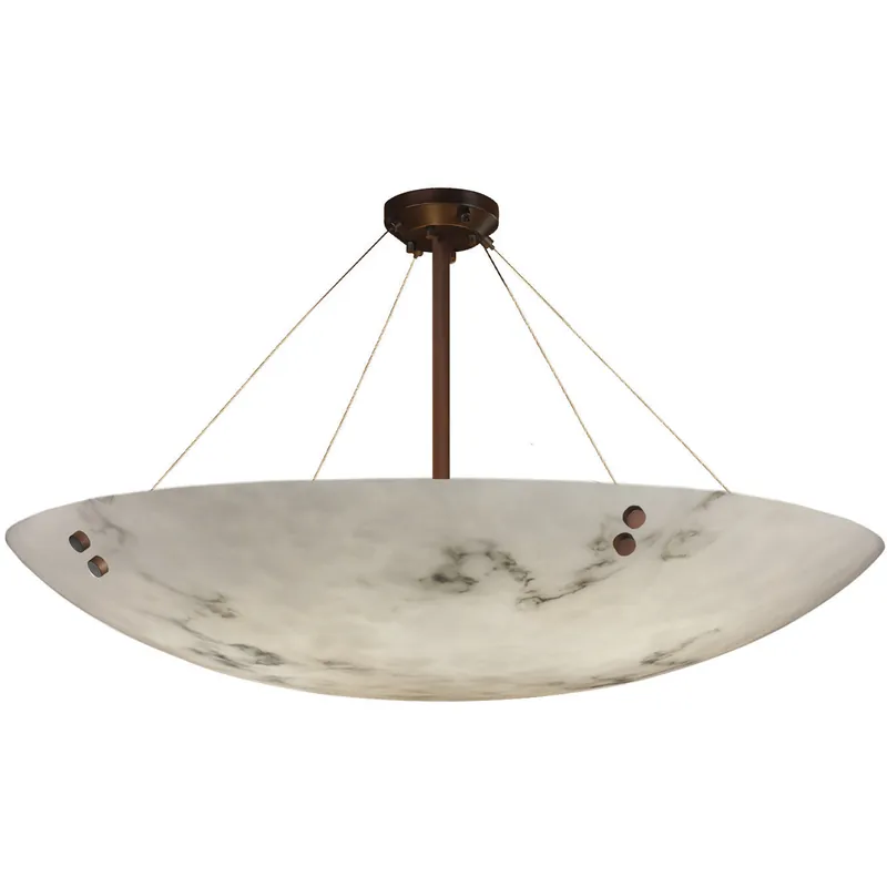 Limited Edition LumenAria 12 Light 63 inch Dark Bronze Semi Flush Ceiling Light, Finials Family, Choices