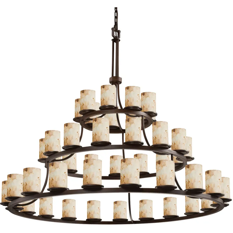 Same Day Shipping Alabaster Rocks LED 60 inch Dark Bronze Chandelier Ceiling Light