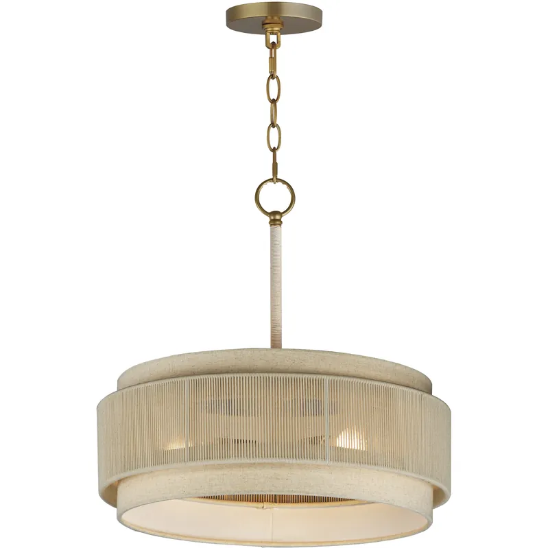 Seacliff 3 Light 20 inch Natural Aged Brass Single Pendant Ceiling Light New Arrival