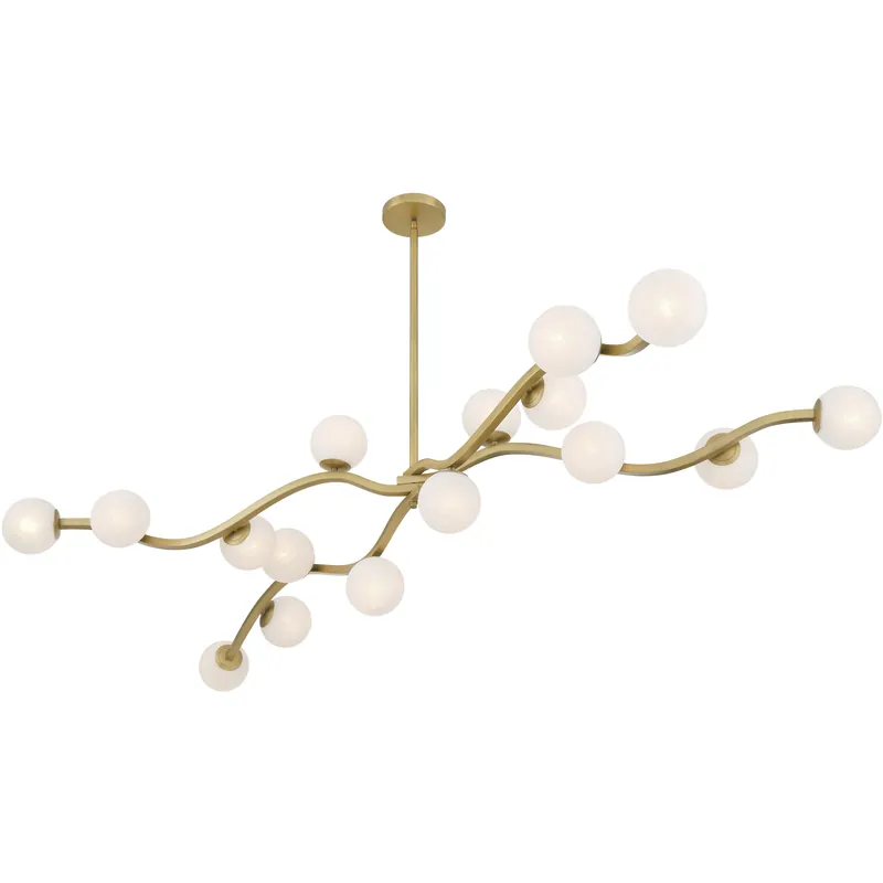 Hot Deal Curven 16 Light 25.75 inch Legacy Brass Chandelier Ceiling Light