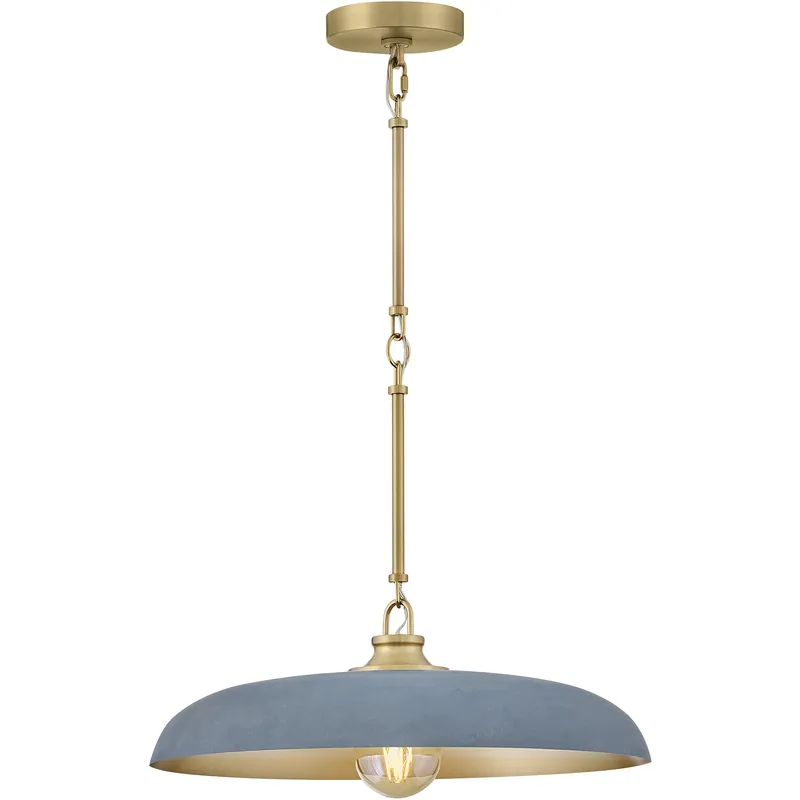 Save Now Sadie Pendant Ceiling Light in Lacquered Brass with Vintage Denim