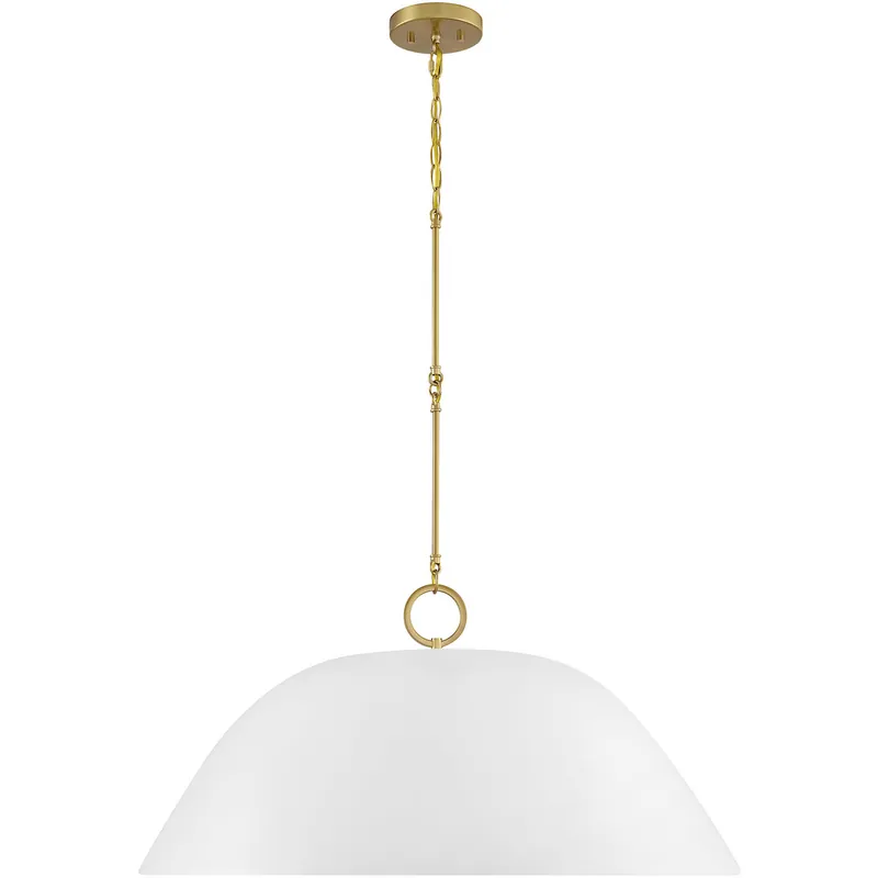 Buy Today Alta 1 Light 30 inch White Bisque and Brass Pendant Ceiling Light