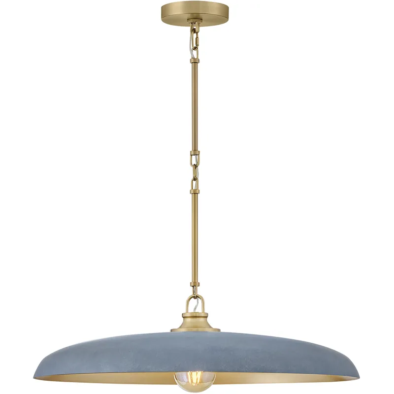 Sadie 1 Light 24 inch Lacquered Brass with Vintage Denim Chandelier Ceiling Light Reduced Price