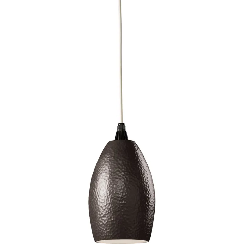 Radiance 1 Light 7 inch Hammered Iron Pendant Ceiling Light in White Cord Latest