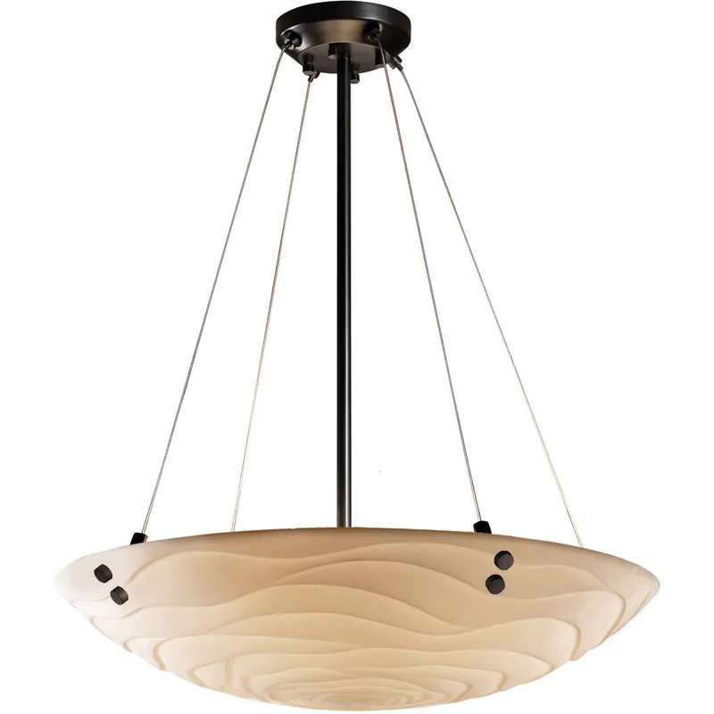 Porcelina LED 51 inch Matte Black Pendant Ceiling Light Crafted