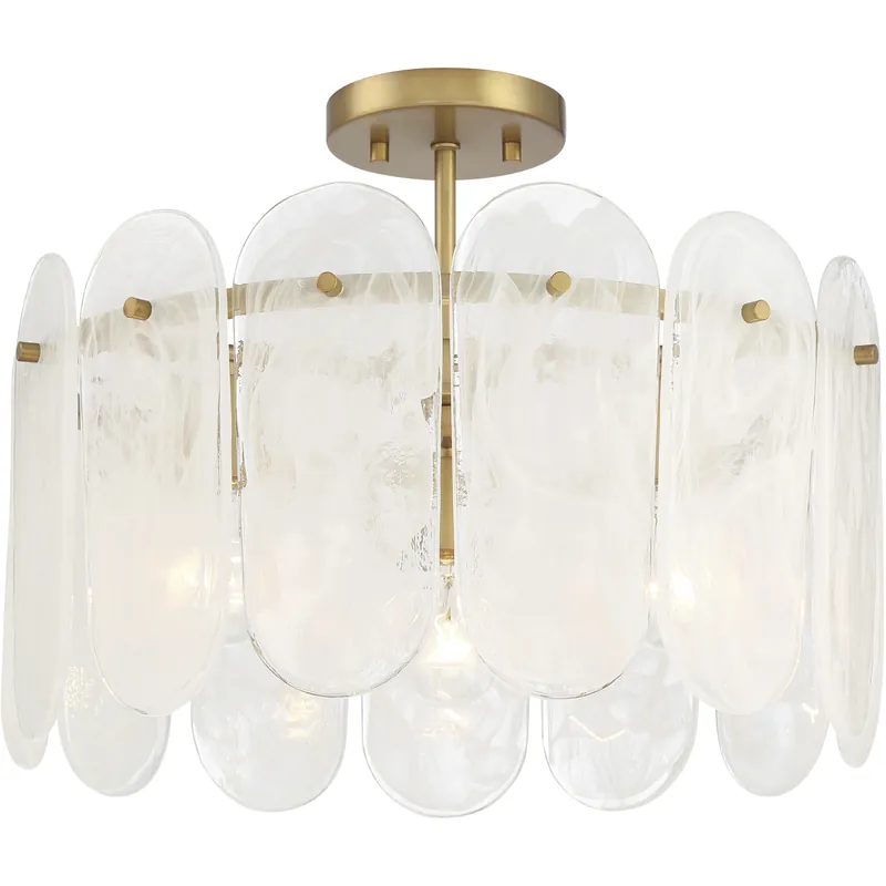 Oldmill 3 Light 18.25 inch Legacy Brass Semi Flush Ceiling Light Fast Shipping